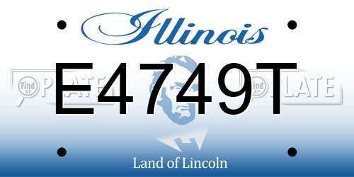 E4749T Illinois License Plate