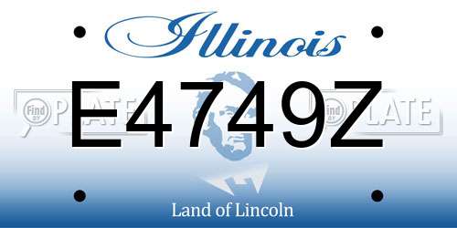 E4749Z Illinois License Plate