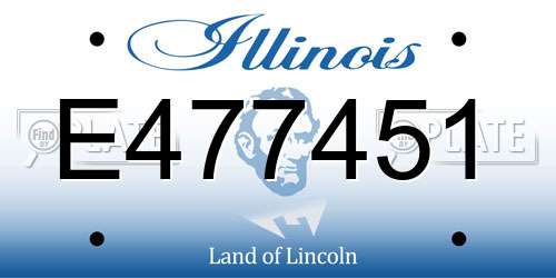 E477451 Illinois License Plate