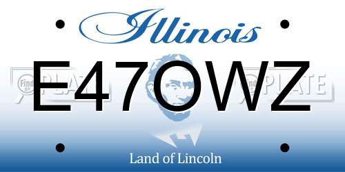 E47OWZ Illinois License Plate