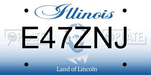 E47ZNJ Illinois License Plate