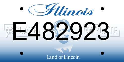 E482923 Illinois License Plate
