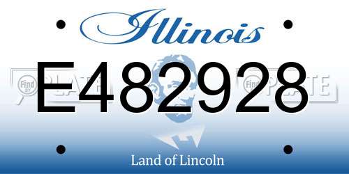 E482928 Illinois License Plate