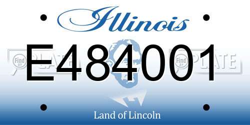 E484001 Illinois License Plate
