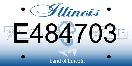 E484703 Illinois License Plate