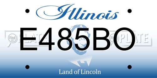 E485BO Illinois License Plate