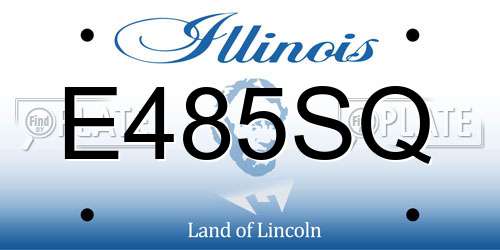 E485SQ Illinois License Plate