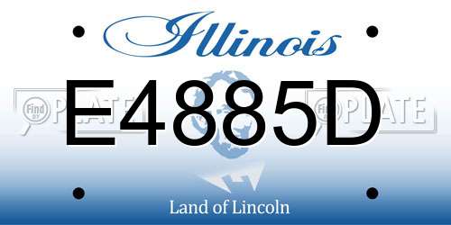 E4885D Illinois License Plate