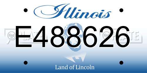 E488626 Illinois License Plate