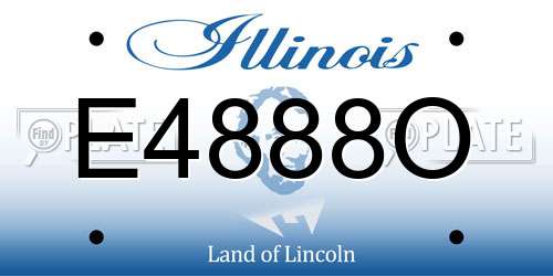 E4888O Illinois License Plate