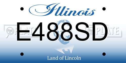 E488SD Illinois License Plate