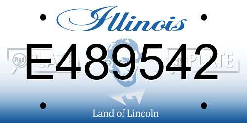 E489542 Illinois License Plate