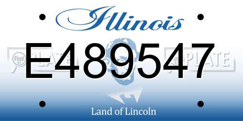 E489547 Illinois License Plate