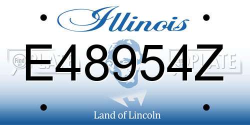 E48954Z Illinois License Plate