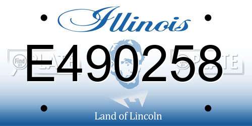 E490258 Illinois License Plate