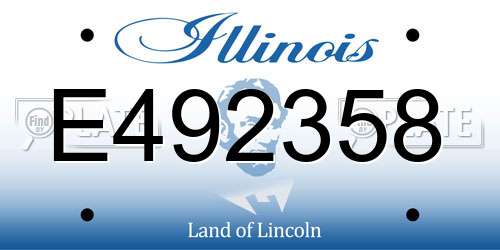 E492358 Illinois License Plate