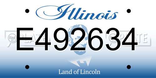 E492634 Illinois License Plate