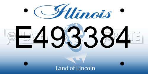 E493384 Illinois License Plate
