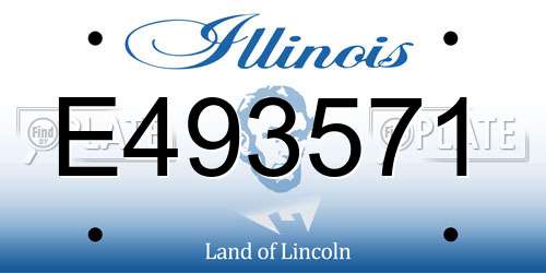E493571 Illinois License Plate