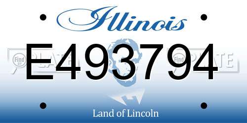 E493794 Illinois License Plate