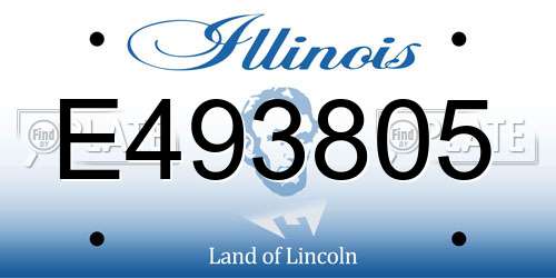 E493805 Illinois License Plate