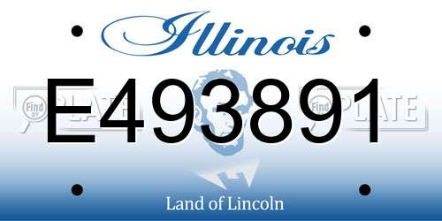 E493891 Illinois License Plate