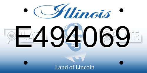 E494069 Illinois License Plate