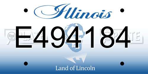 E494184 Illinois License Plate
