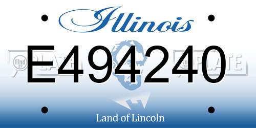 E494240 Illinois License Plate