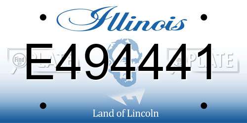 E494441 Illinois License Plate
