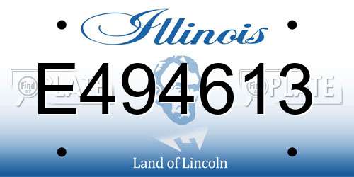E494613 Illinois License Plate