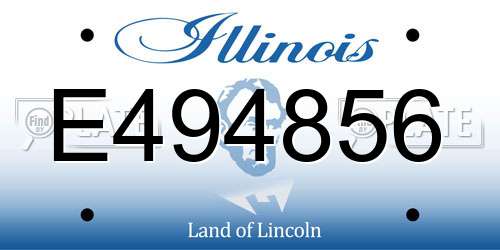 E494856 Illinois License Plate