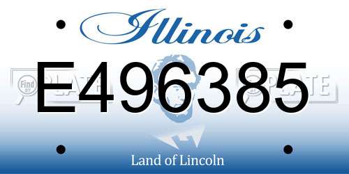 E496385 Illinois License Plate