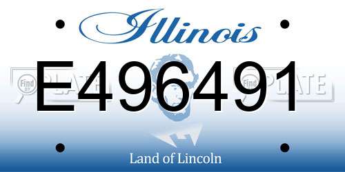 E496491 Illinois License Plate