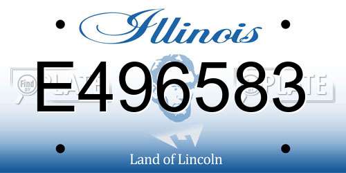 E496583 Illinois License Plate