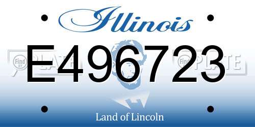 E496723 Illinois License Plate