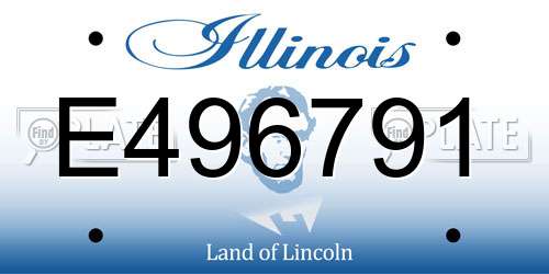 E496791 Illinois License Plate