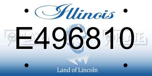 E496810 Illinois License Plate