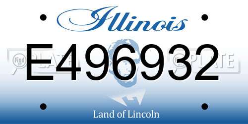 E496932 Illinois License Plate