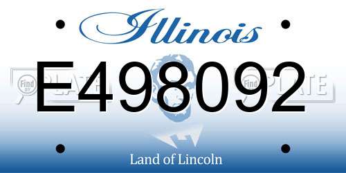 E498092 Illinois License Plate