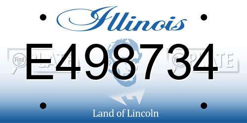 E498734 Illinois License Plate