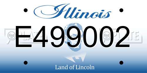 E499002 Illinois License Plate