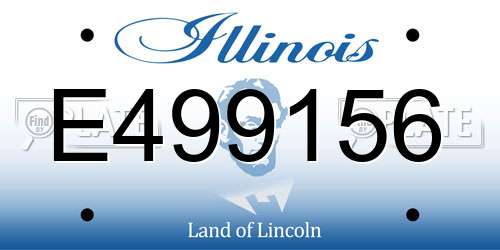 E499156 Illinois License Plate
