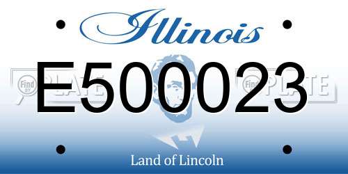E500023 Illinois License Plate