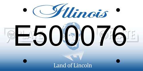 E500076 Illinois License Plate