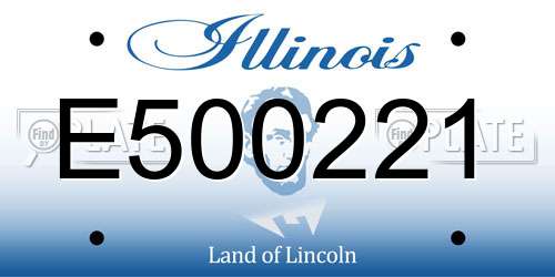 E500221 Illinois License Plate
