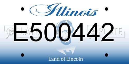 E500442 Illinois License Plate