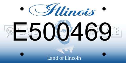 E500469 Illinois License Plate