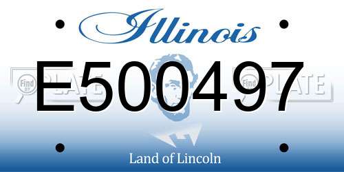 E500497 Illinois License Plate