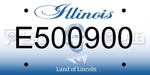 E500900 Illinois License Plate